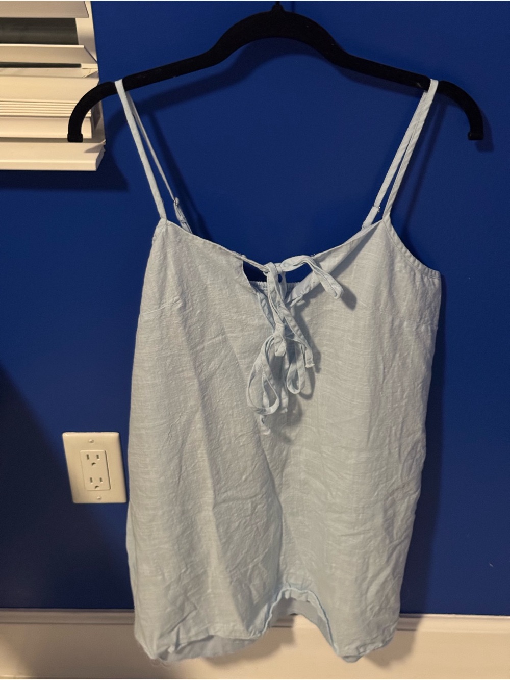 Light Blue Spaghetti Strap Tie-Back Tunic